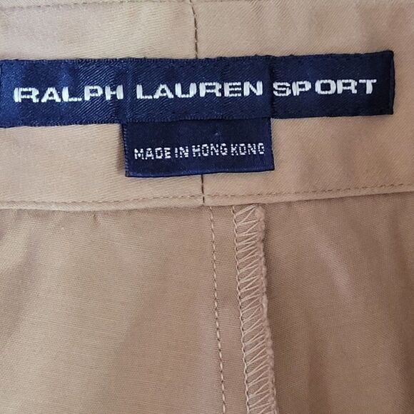 Vintage 80s Ralph Lauren Sport Blue Tag Bootcut Pants 14 Camel Mid Rise Stretch - Picture 11 of 13